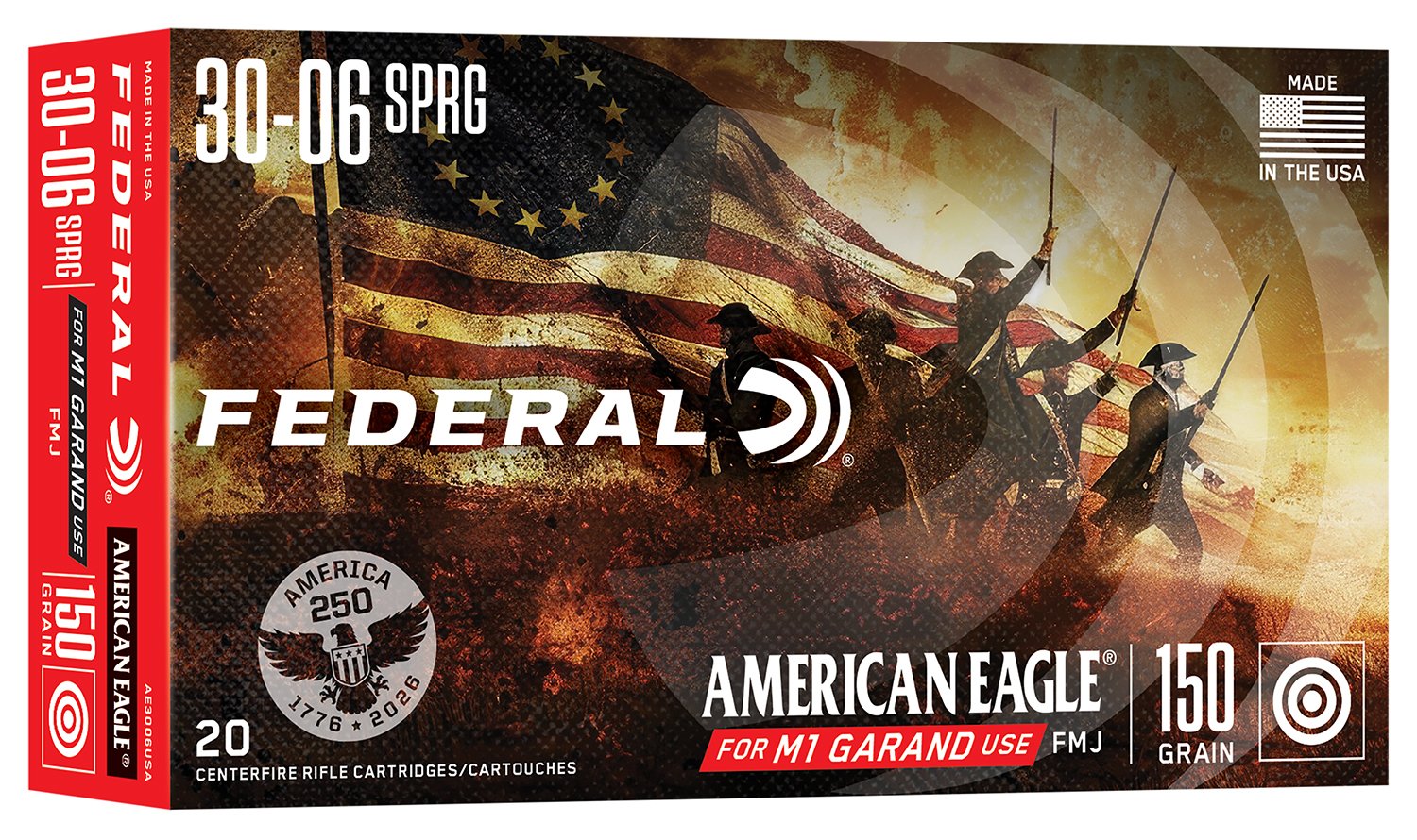 Federal AE3006USA .30-06 Springfield 150gr FMJ 20-Rounds