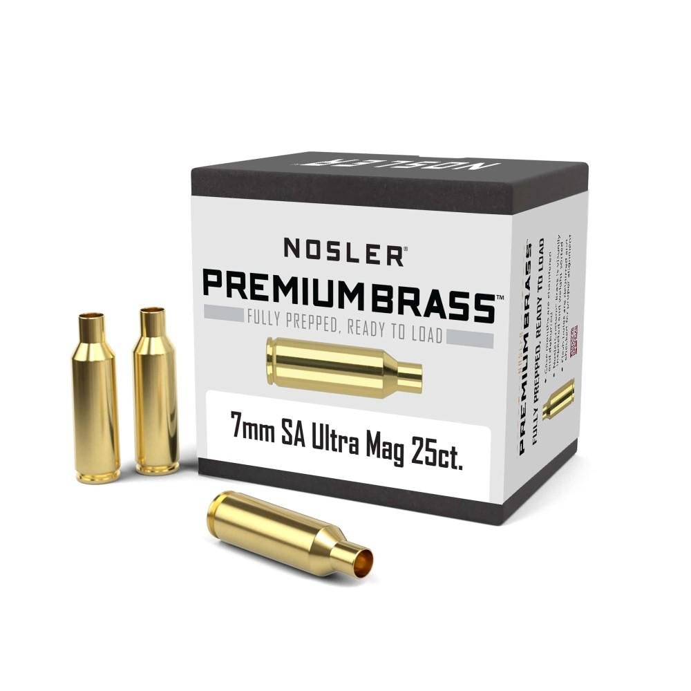 Nosler 7mm SA Ultra Mag Brass 25 Count Factory 1st Unprimed Cases - Nosler - 7 MM SAUM