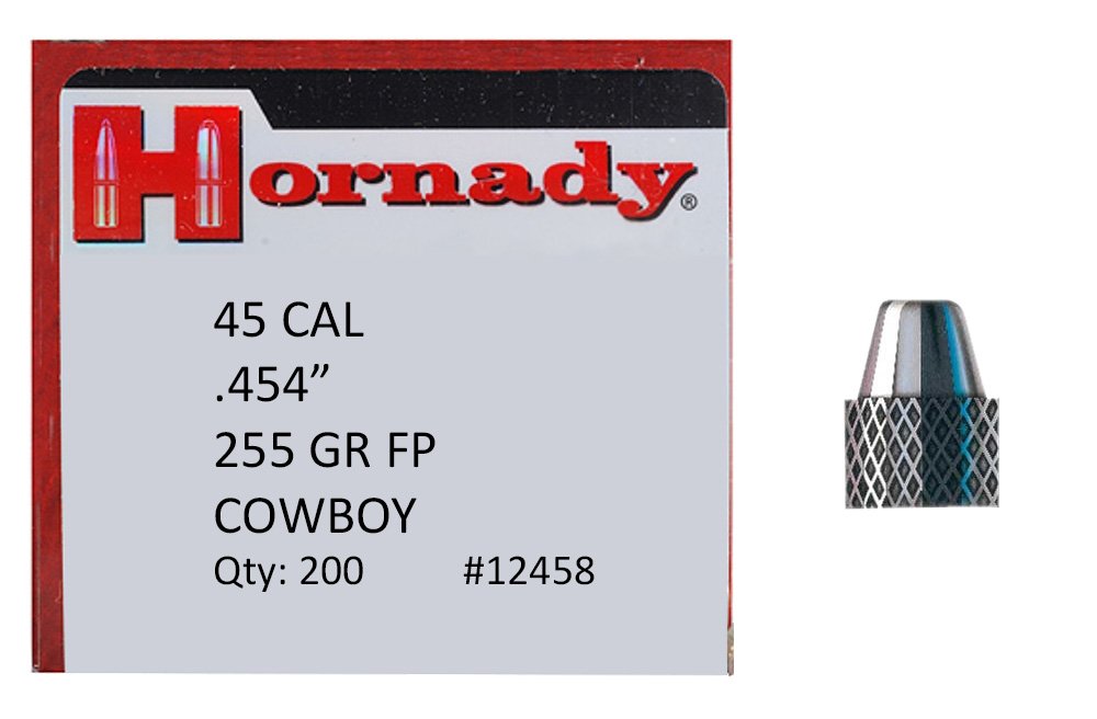 Hornady Frontier Lead .45 Cal .454 255 gr Flat Point Cowboy 200 Per Box