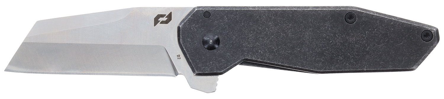 Schrade Slyte Compact Folding Knife: Ultra-Thin, D2 Blade, Ultra Glide, Stainless Steel Handle, Frame Lock, 2.4in Blade, Dark Stonewash Finish