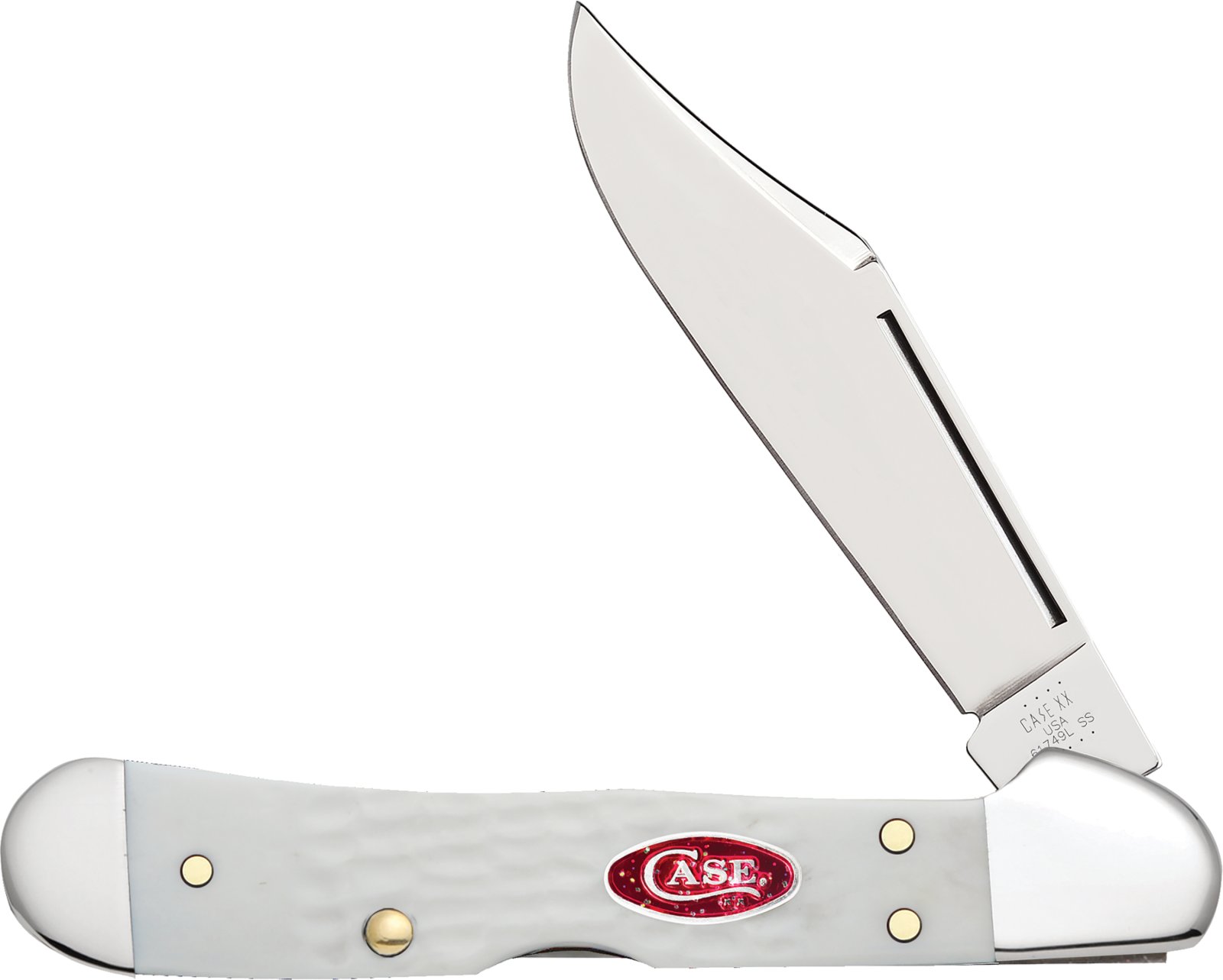 CASE & SON 60185 61749L SS Mini Copperlock Locking Clip Blade SparXX White Standard Jig - Case Cutlery