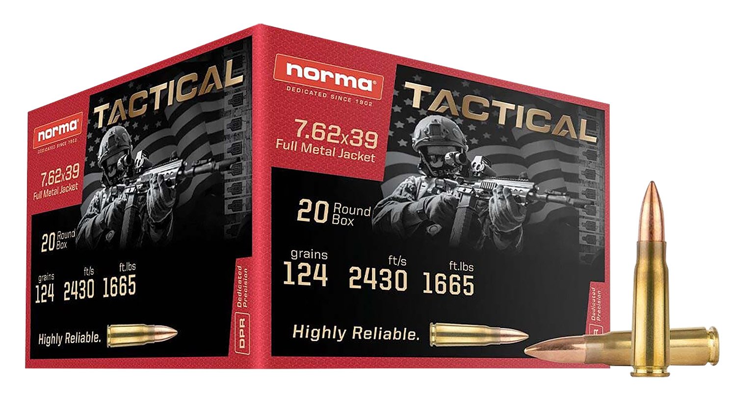 Norma Range & Training Ammo 7.62x39 124Gr 20RD Box - Norma - 7.62x39mm