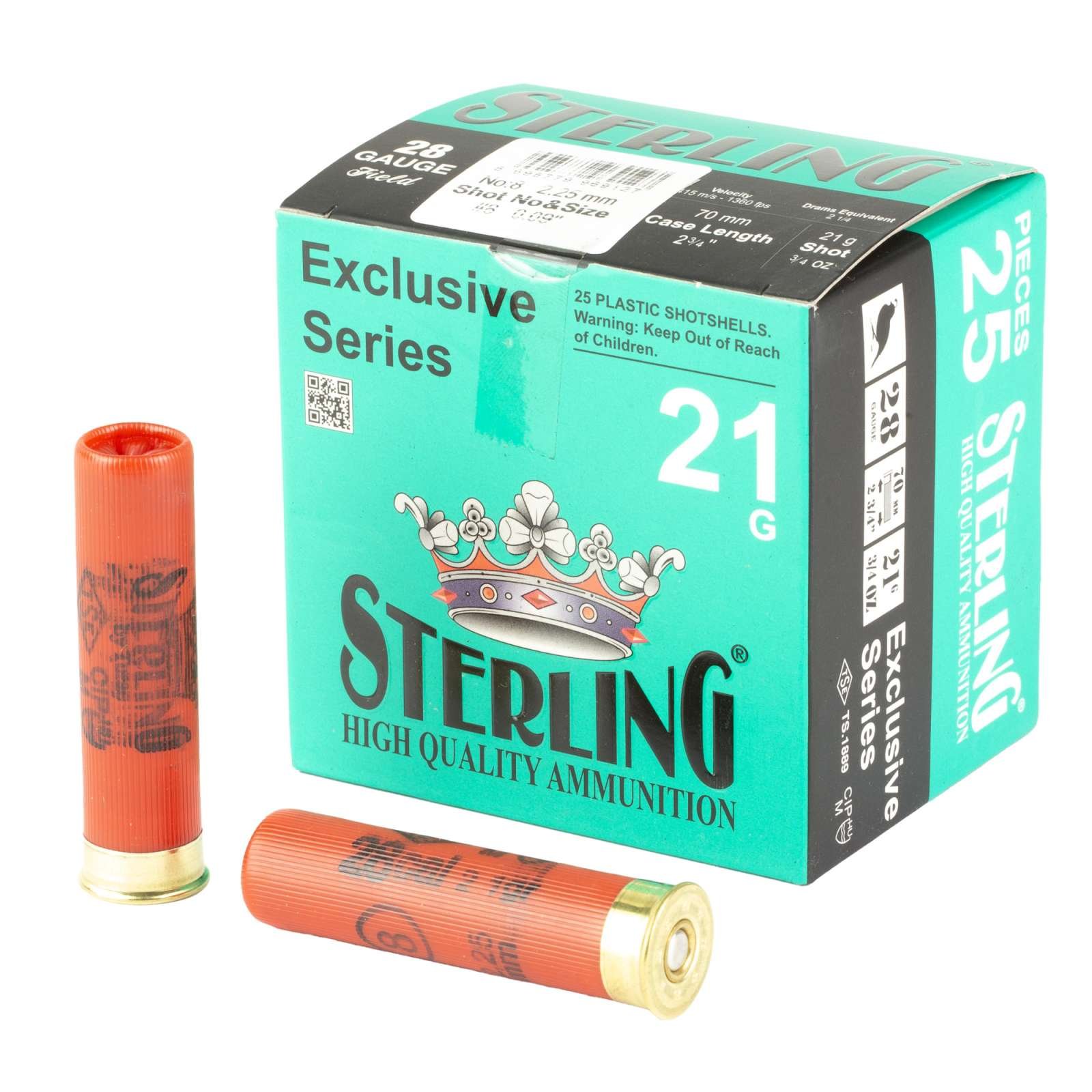 Buy Sterling 8698779969127 28 Gauge 2.75" #8 21 Grain 3/4 oz Shot 25 Rounds online