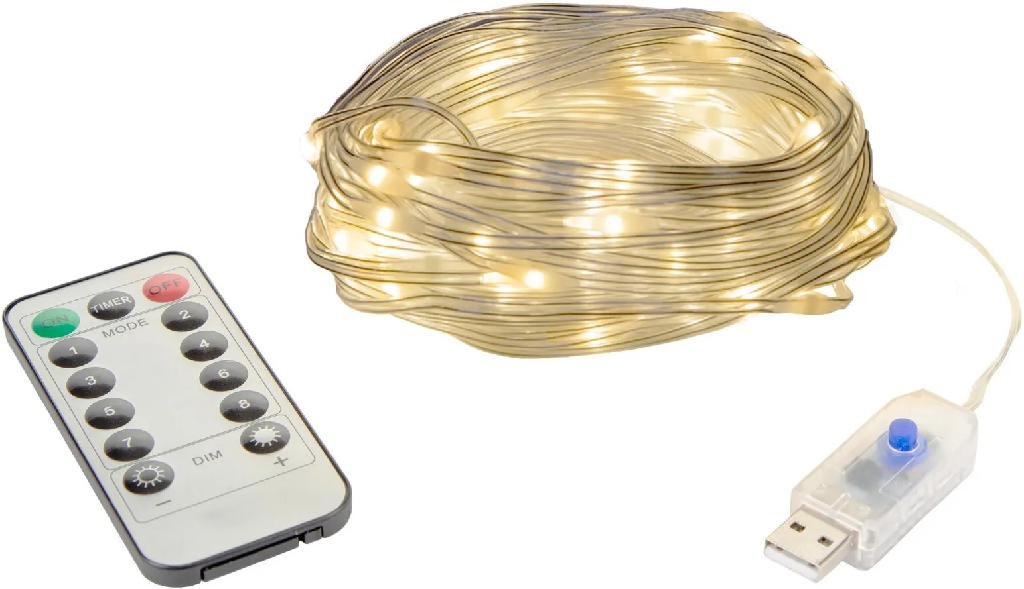 S/SPORT 30' LED Outdoor String Lights USB Powered Remote 100 LEDs