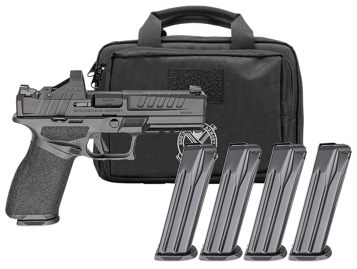 Springfield Gear Pac Echelon Handgun 9mm Luger 15rd(4) Magazines 4.5 Barrel Green Dot & Bag - Springfield Armory - 9mm Luger (9x19 Parabellum)