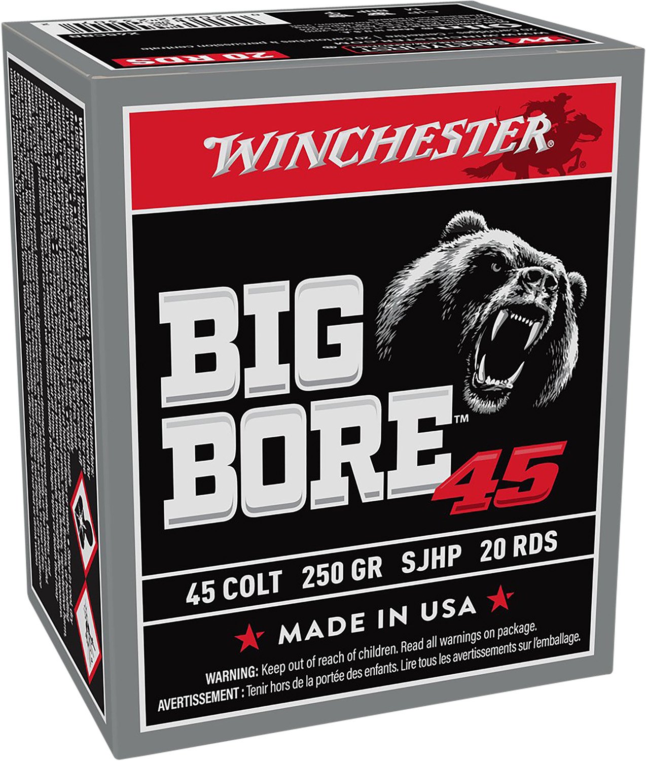 Winchester Ammo X45CBB Big Bore 45 Colt (LC) 250 gr SJHP 20 Per Box/ 10 Cs - Winchester - SEMI JACKETED HOLLOW POINT