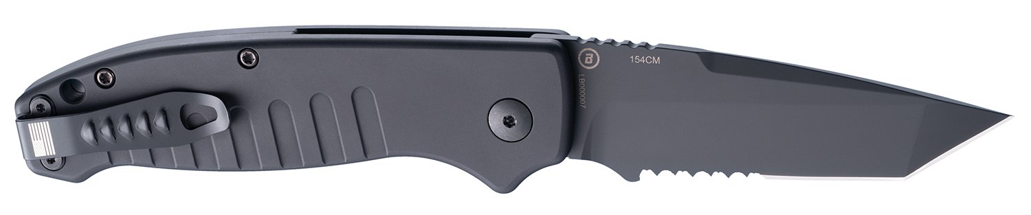 Hogue Ballista-I Automatic Tanto Knife 3.5" Serrated Black Blade