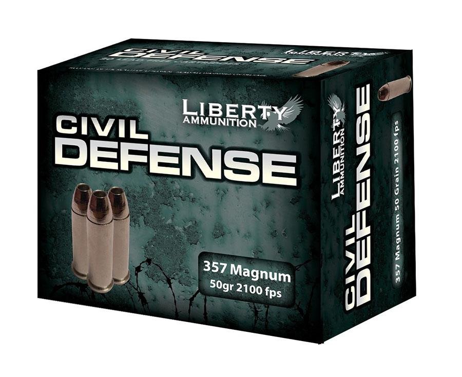 Liberty Civil Defense 357 Magnum 50gr HP Brass Case Ammo