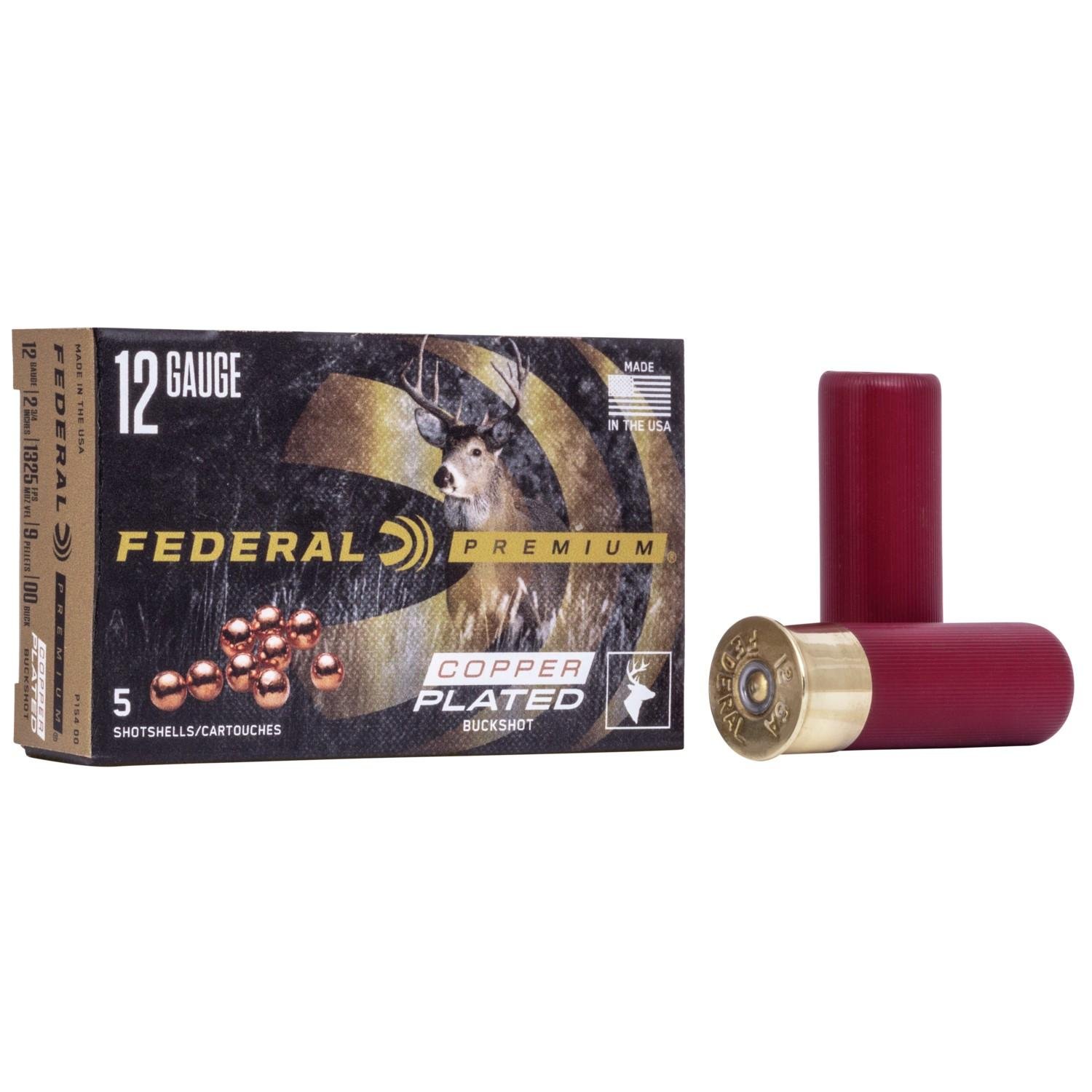 Federal P154 00 Buckshot 12 Gauge 2.75 in 9 Pellets 5 Rounds Per Box