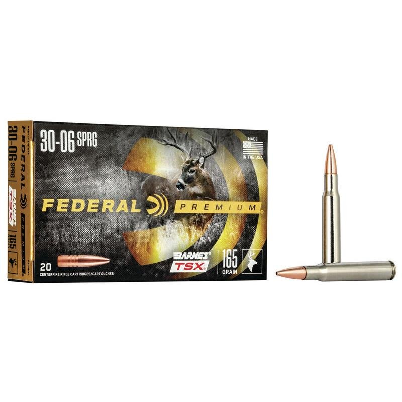 Federal P3006AF Premium 30-06 Springfield 165 gr Barnes TSX 20 Per Box/ 10 Cs - Federal Premium Ammunition - BARNES TSX