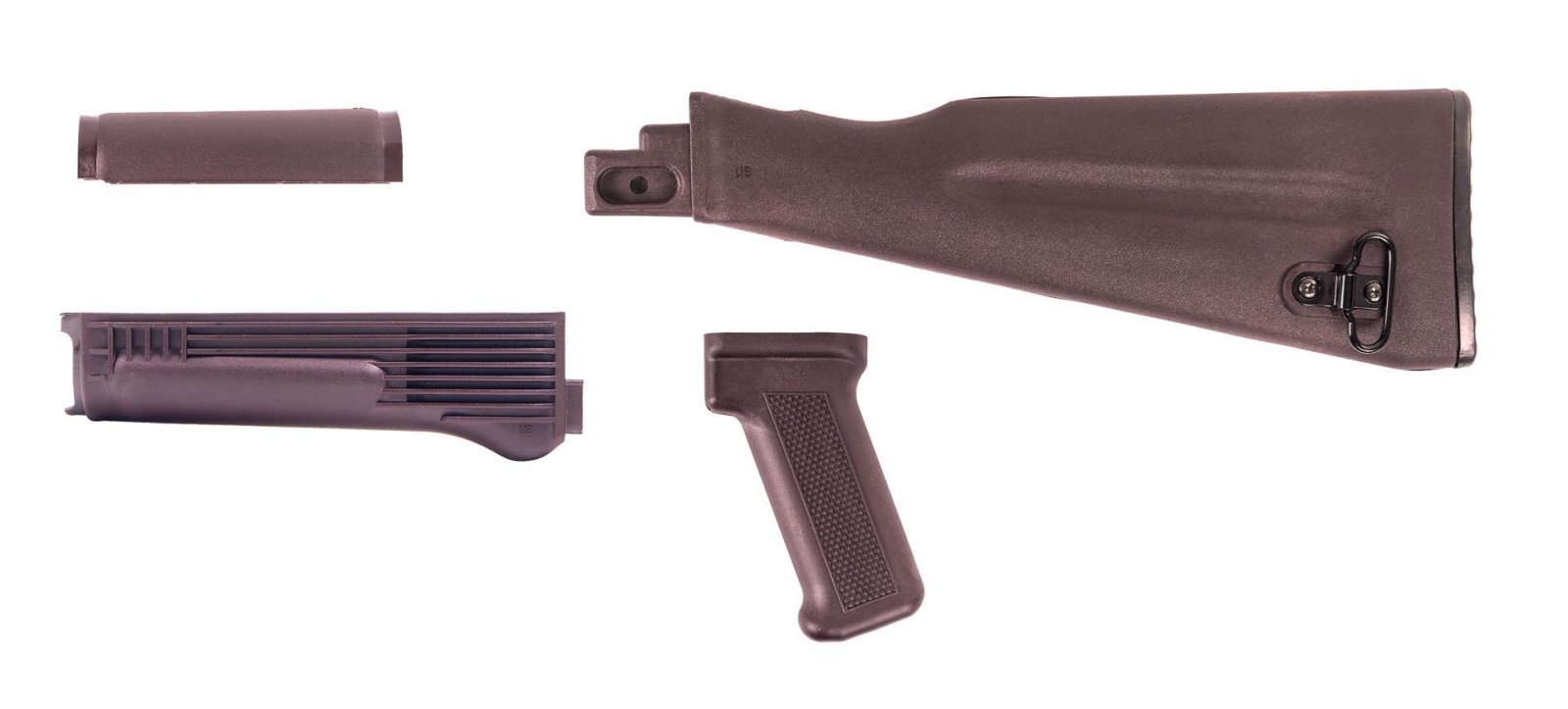 Arsenal 4 Piece Plum AK47 / AK74 NATO Length Stock Set for Stamped Fixed Receivers - Arsenal