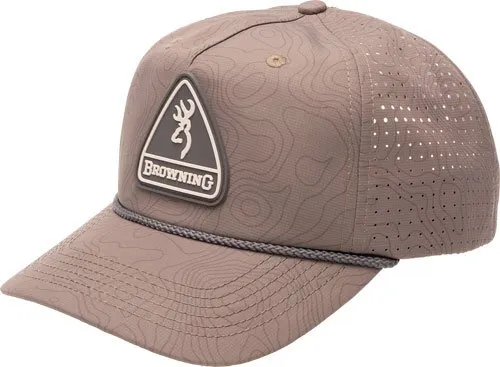 Browning Slug Topo Major Cap Brown Die Cut Mesh Snap Closure OSFM - Browning