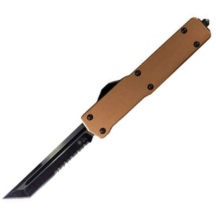 Templar MA-AB-52-1 OTF Slim Bronze Serrated Tanto 3.5" Black Blade