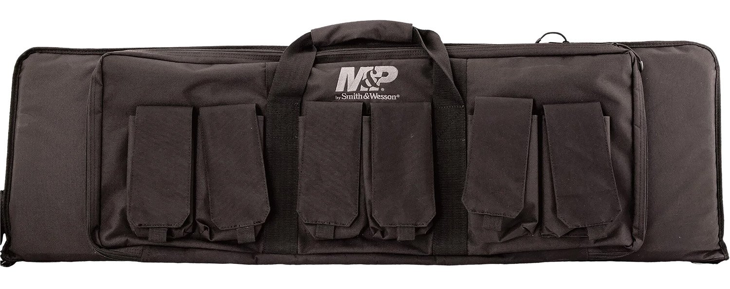 M&P Accessories 110025 Pro Tac 42" Black Nylon Gun Bag with Adjustable Padded Strap, Double Zipper, External Pouch & Ballistic Fabric Protection