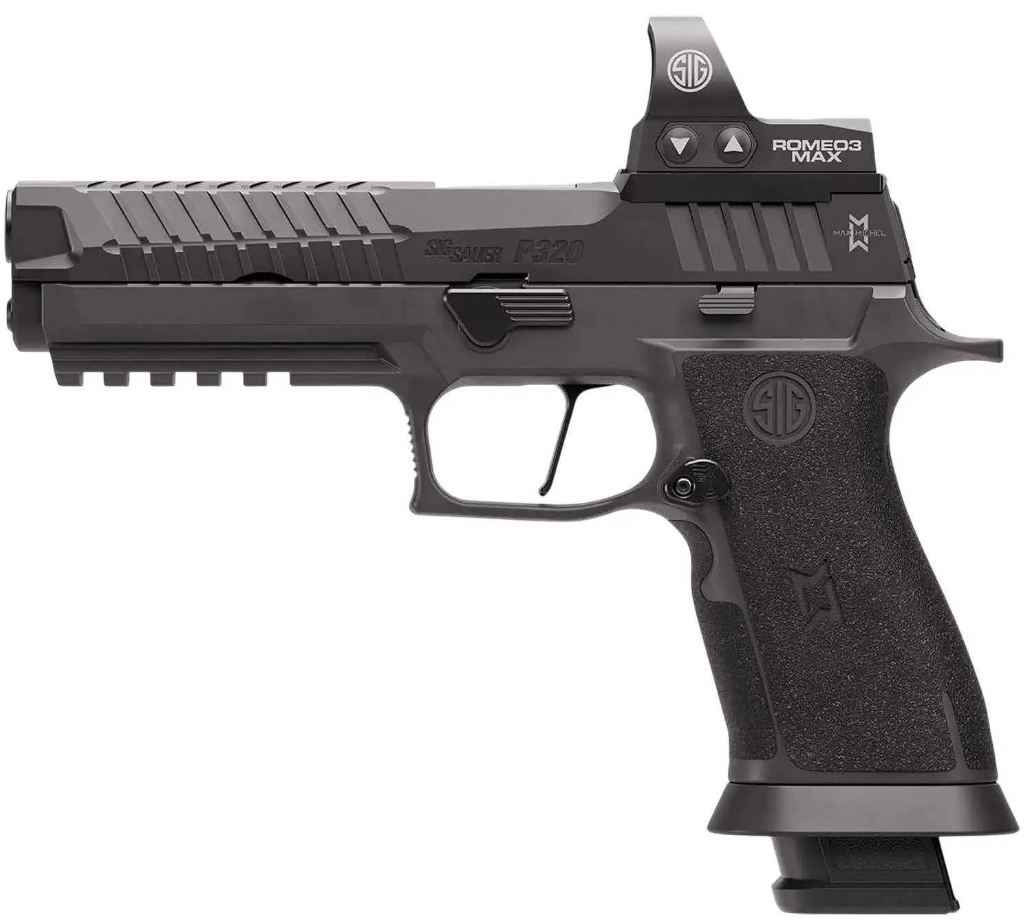 Sig Sauer P320-Max 2.0 Handgun 9mm Luger 21rd Magazines(4) 5 Barrel Romeo3 Max 6 MOA - Sig Sauer - 9MM LUGER