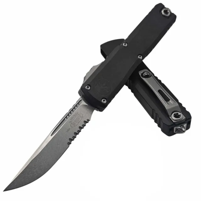 Microtech Ultratech G3 ZBP 3.55 In S/E Stonewash Black Alu Handle