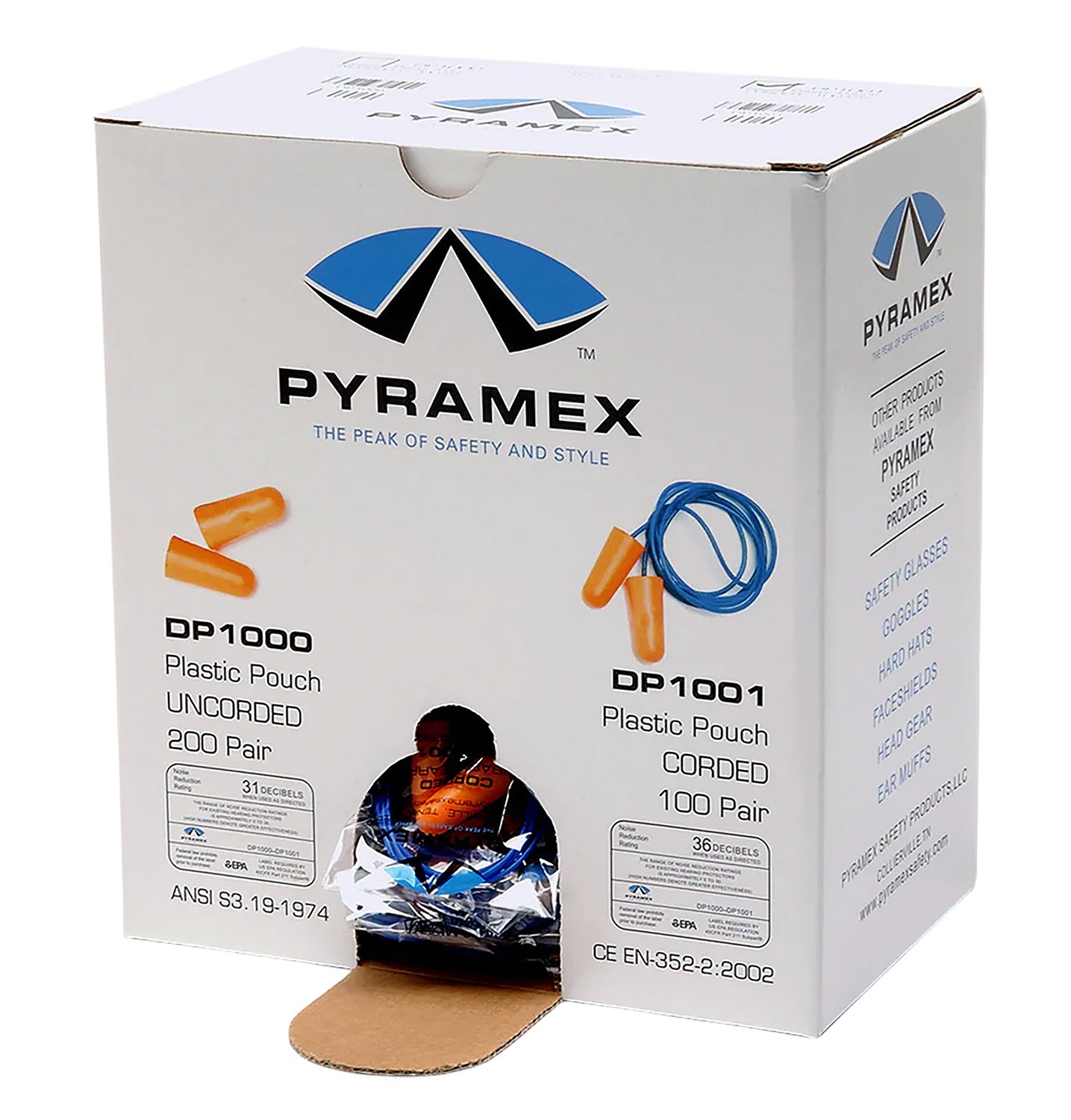 Pyramex DP1000 Earplugs Noise Reduction Hearing Protection - PYRA - ORANGE