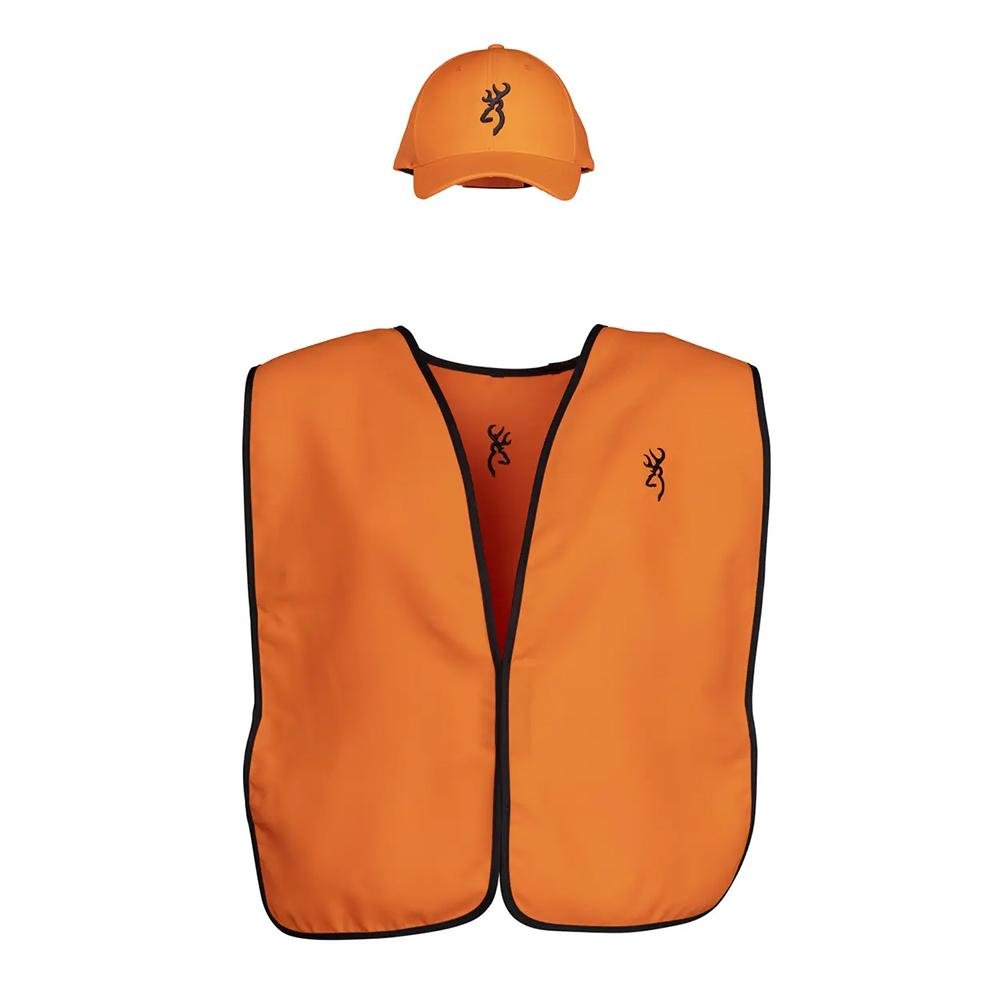 Browning 30512901 Vest Cap Combo Blaze Orange Polyester Hunting Set - Browning