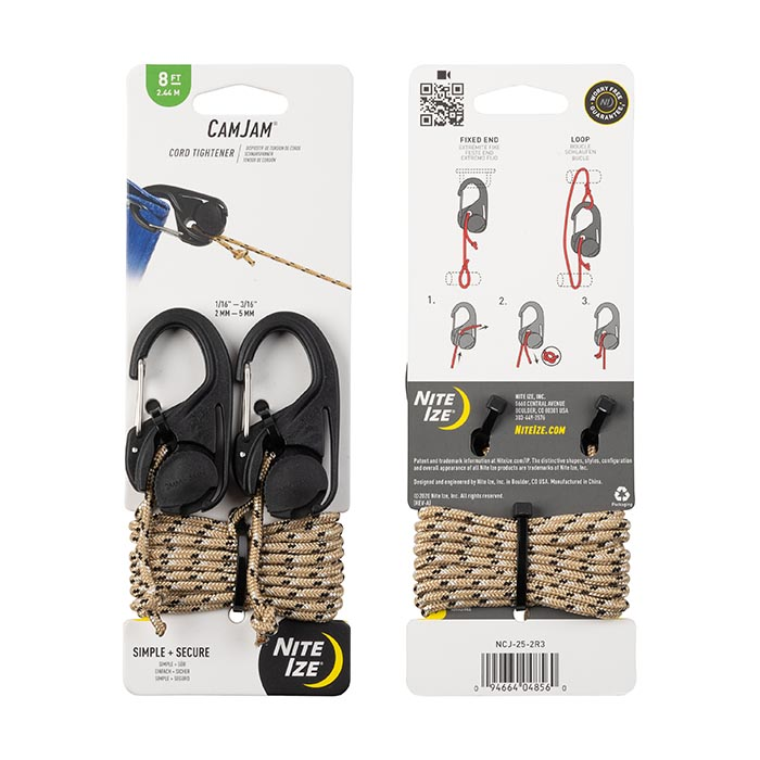 Camjam Cord Tightener with 8 ft. Rope- 2 Pack