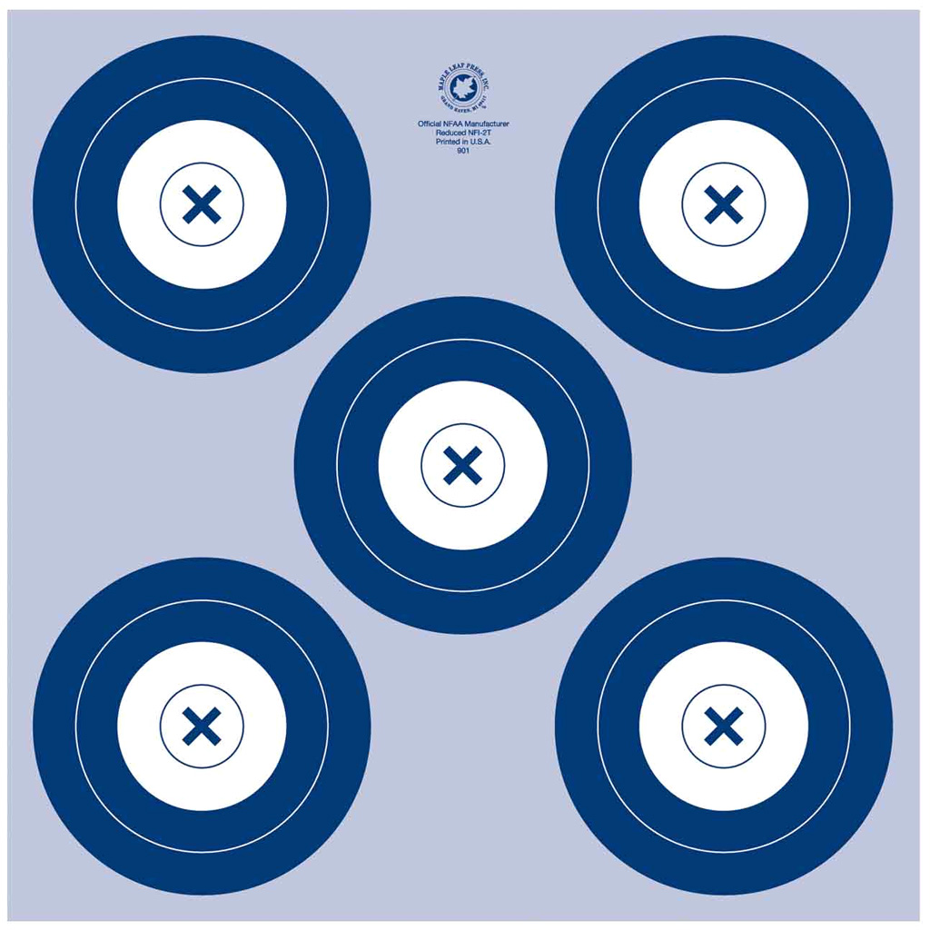 Maple Leaf NFAA Indoor Target 5 Spot Target 25 pk.