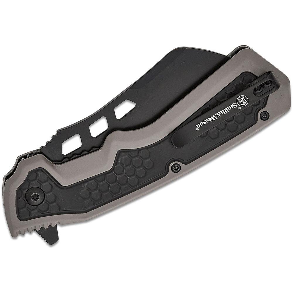 Buy Smith & Wesson Extraction and Evasion Assisted Folding Knife 3-1/2 Cleaver Blade Black online