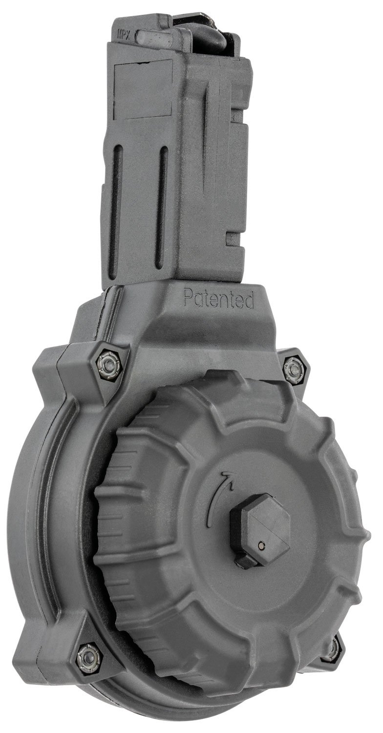 ProMag DRMA21 Drum Magazine, 9mm, 50-Round, DuPont Zytel Polymer, Black - SIG Sauer MPX Specific