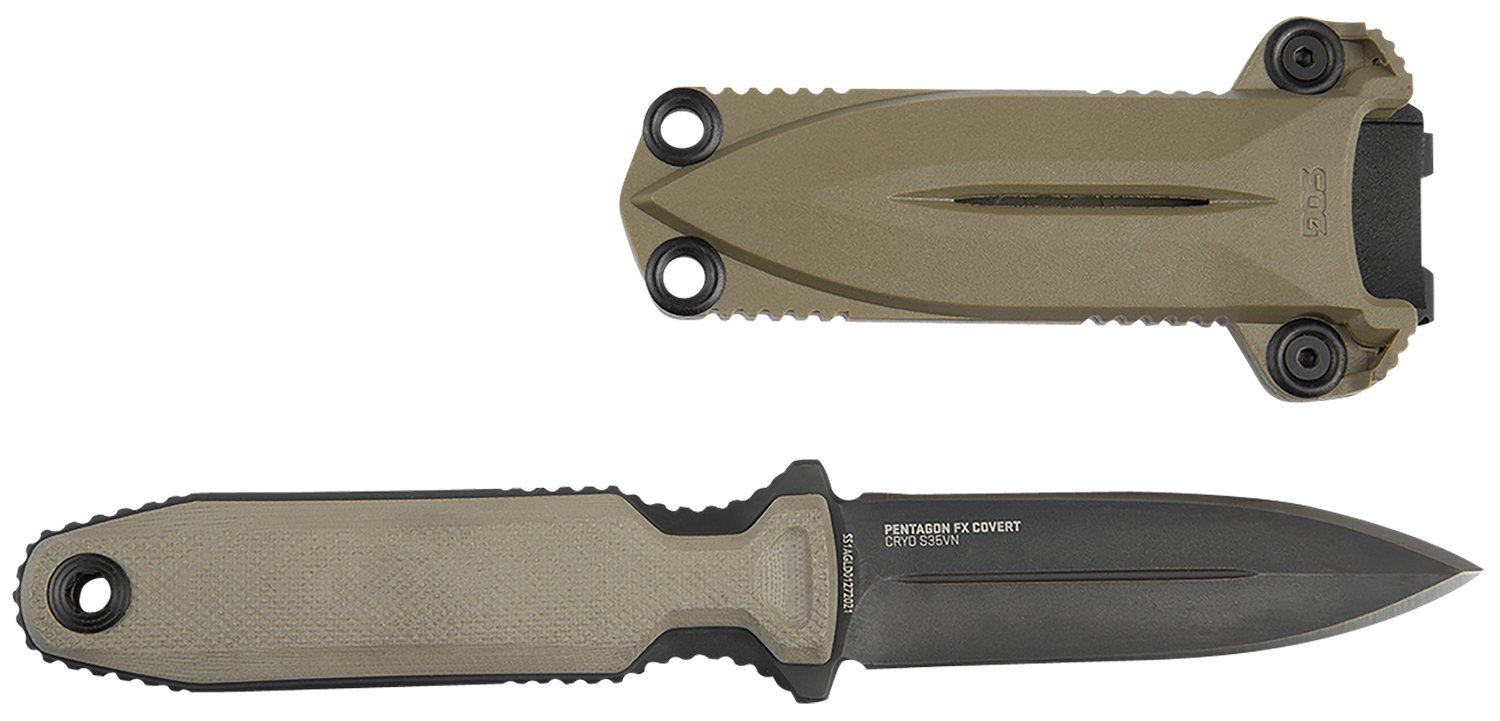 S.O.G SOG17610457 Pentagon FX Covert 3.41" Black TiNi CPM S35VN Blade