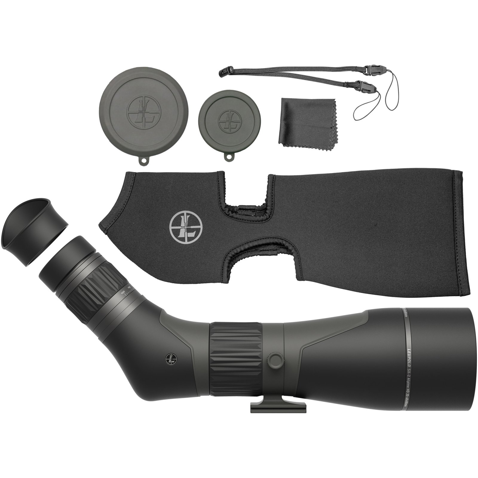 Leupold 185684 SX-2 Alpine HD 20-60x80mm Angled Spotting Scope Black