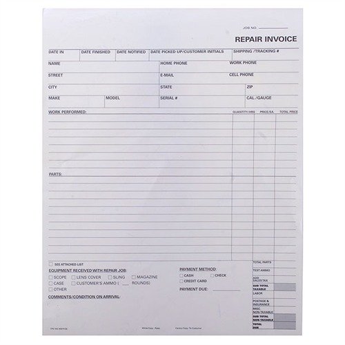 Buy Brownells Repair Log Invoice Forms 2-PART 100 Pack online