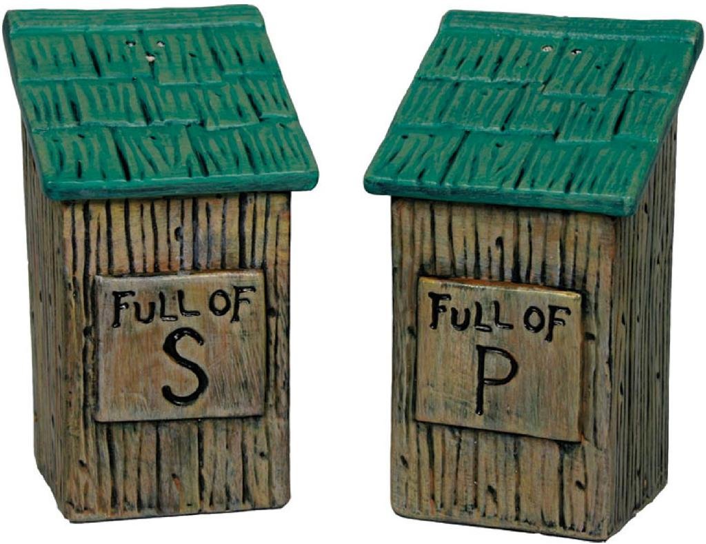 R.EDGE 530 Outhouse Salt & Pepper Shakers Ceramic Novelty