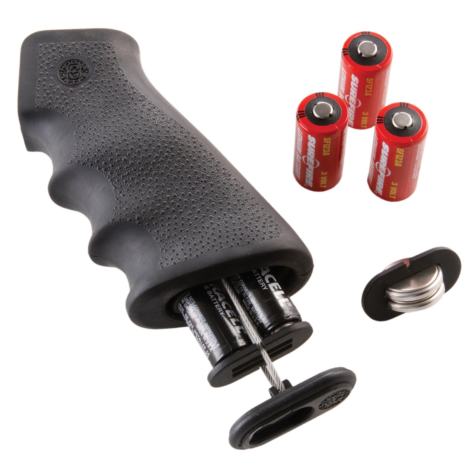 Hogue 15010 OverMolded Grip Black Rubber with Storage for AR-15 M16