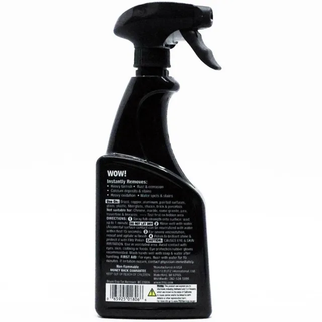 Flitz BC01806 Brass & Copper Tarnish Remover 16 oz Spray