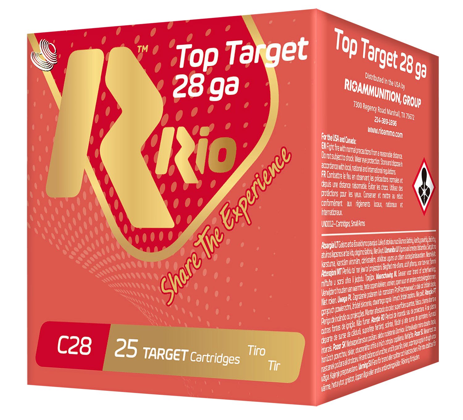 Rio Ammunition RC288 28 Gauge 2.75" 3/4 oz 8 Shot 25/Box - Rio Ammunition - 28 Gauge