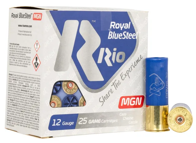 Rio RBSM324 Royal BlueSteel 12Ga 3" 1-1/8oz #4 Shot 25/Box - Rio Ammunition