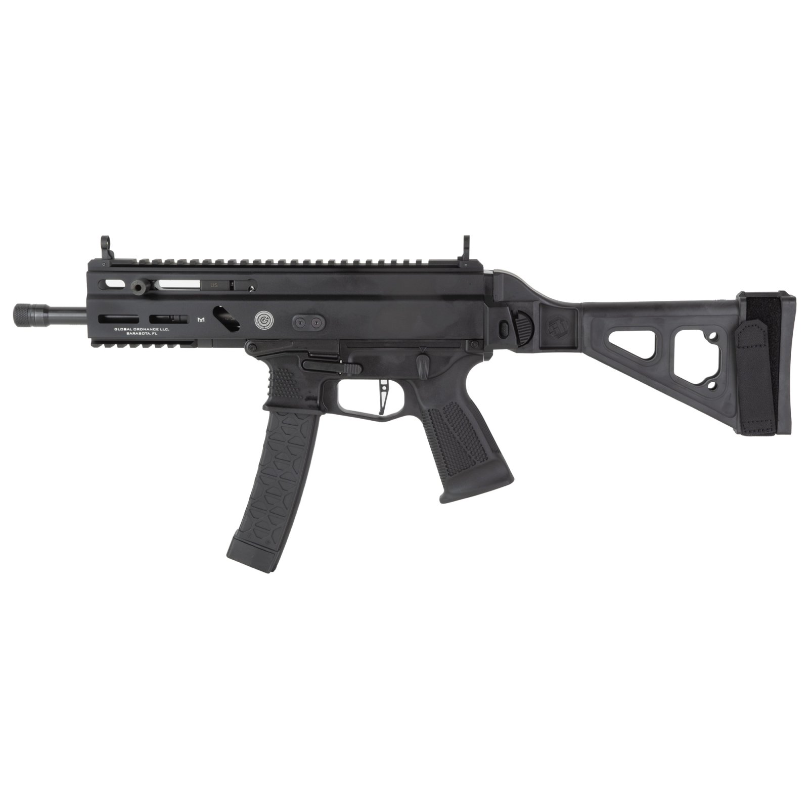 Grand Power SP9A3-SB 9mm Pistol 8" Barrel Folding Brace 30Rd Black