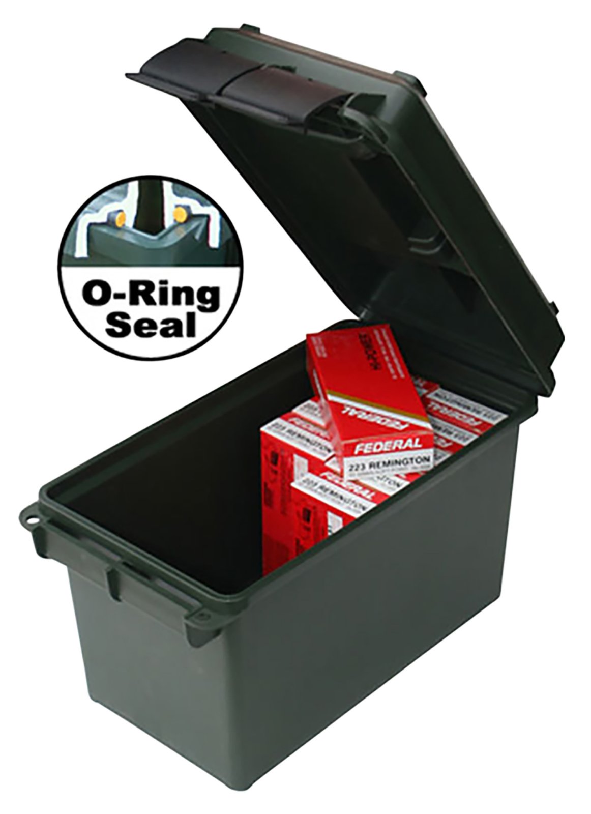 MTM Case-Gard AC50C40 Ammo Can 50Cal Rifle Black Polypropylene - MTM Case-Gard - AMMO CAN