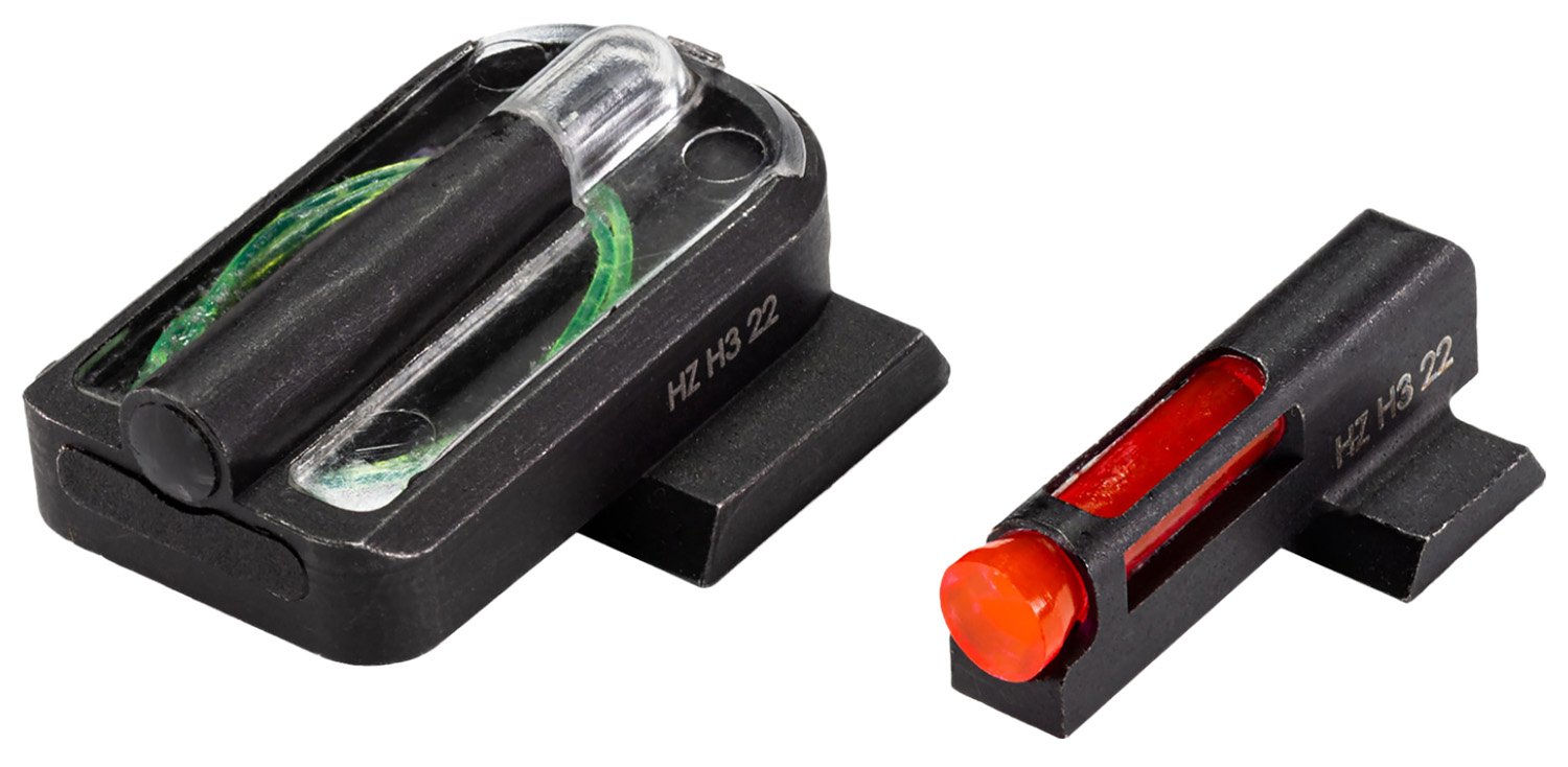 HiViz MPFD21 FastDot H3 Sight Set for S&W M&P Red Fiber Optic Front Sight-Green Tritium Rear Sight - Hi-Viz - STEEL