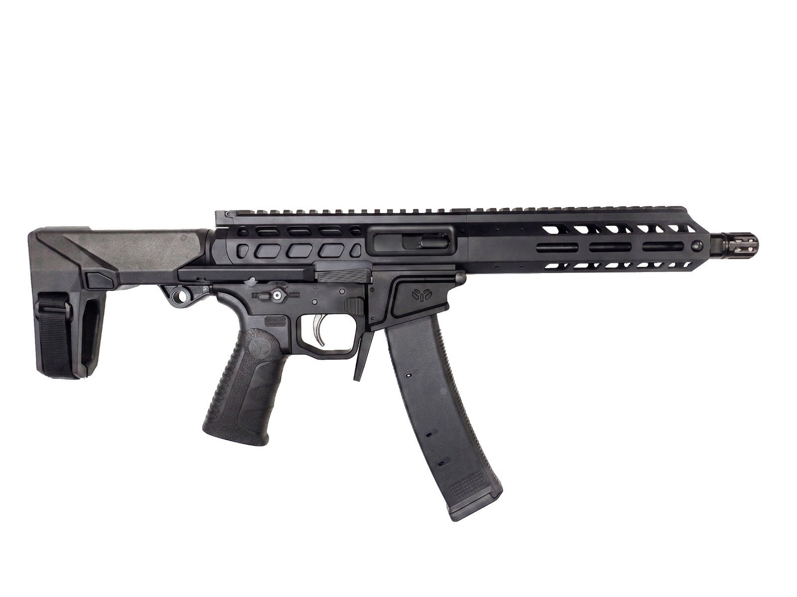 "Wraithworks WARSCORP9 Side-Charging AR Pistol - Black 9mm 8.5"" Barrel 7"" M-LOK Rail SB Tactical HBPDW Brace Accepts Scorpion Mags" WARSCORP9-BLK-HBPDW - Wraithworks