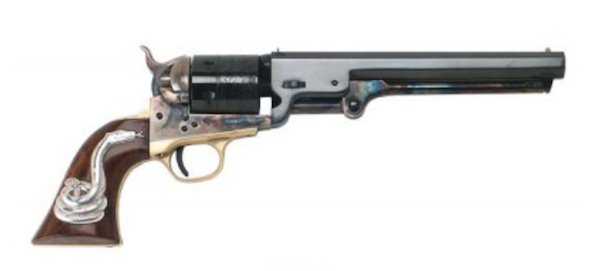Cimarron Man With No Name .45 LC 4.75" 6rd Walnut Grips Rattlesnake Inlay
