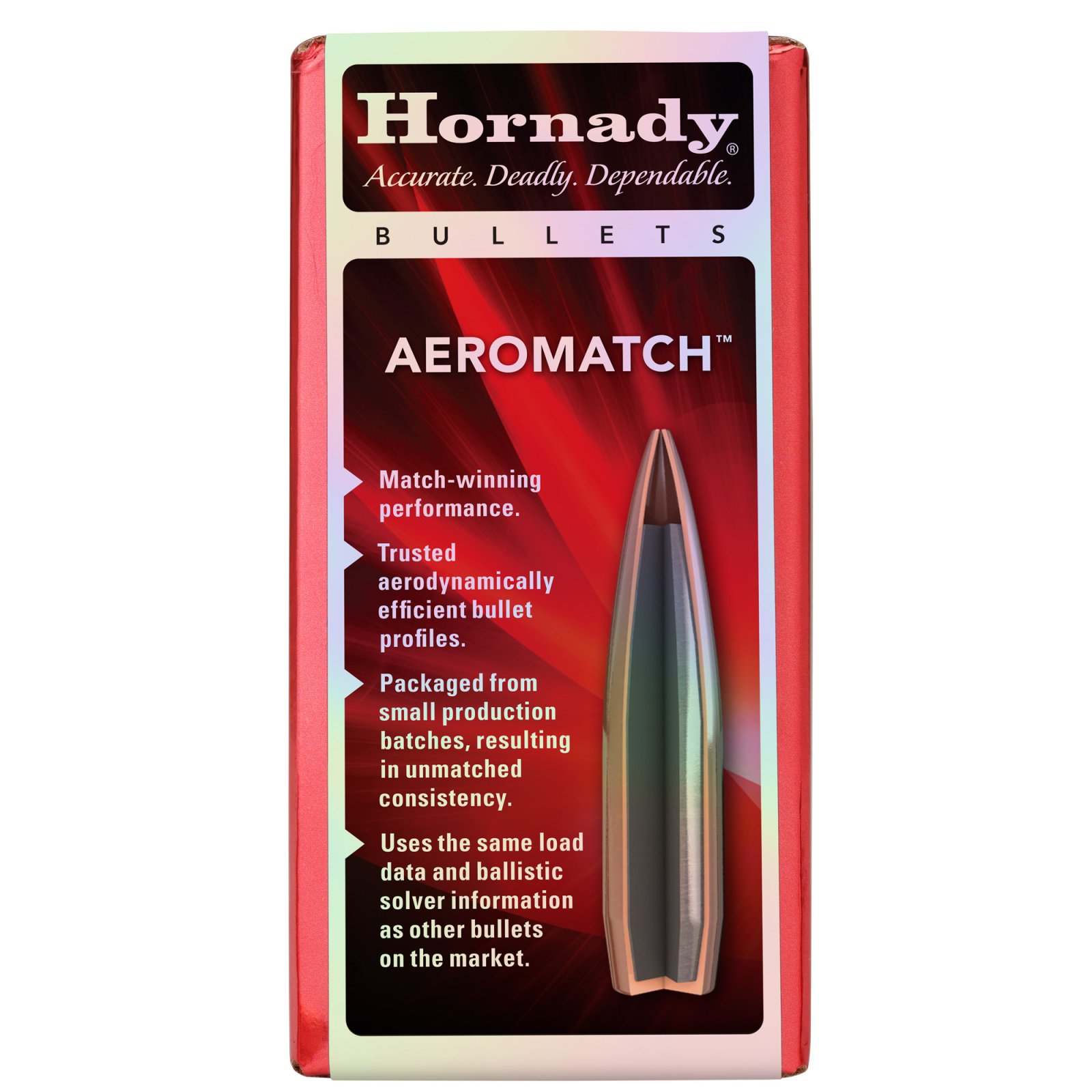 Hornady Aeromatch Rifle Bullets 22 CAL .224 69 GR HPBT  (1-9) 100 RDS