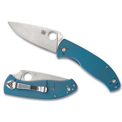 Spyderco C122TIBLP Tenacious Blue 8Cr13MoV Stainless Blade Knife - Spyderco