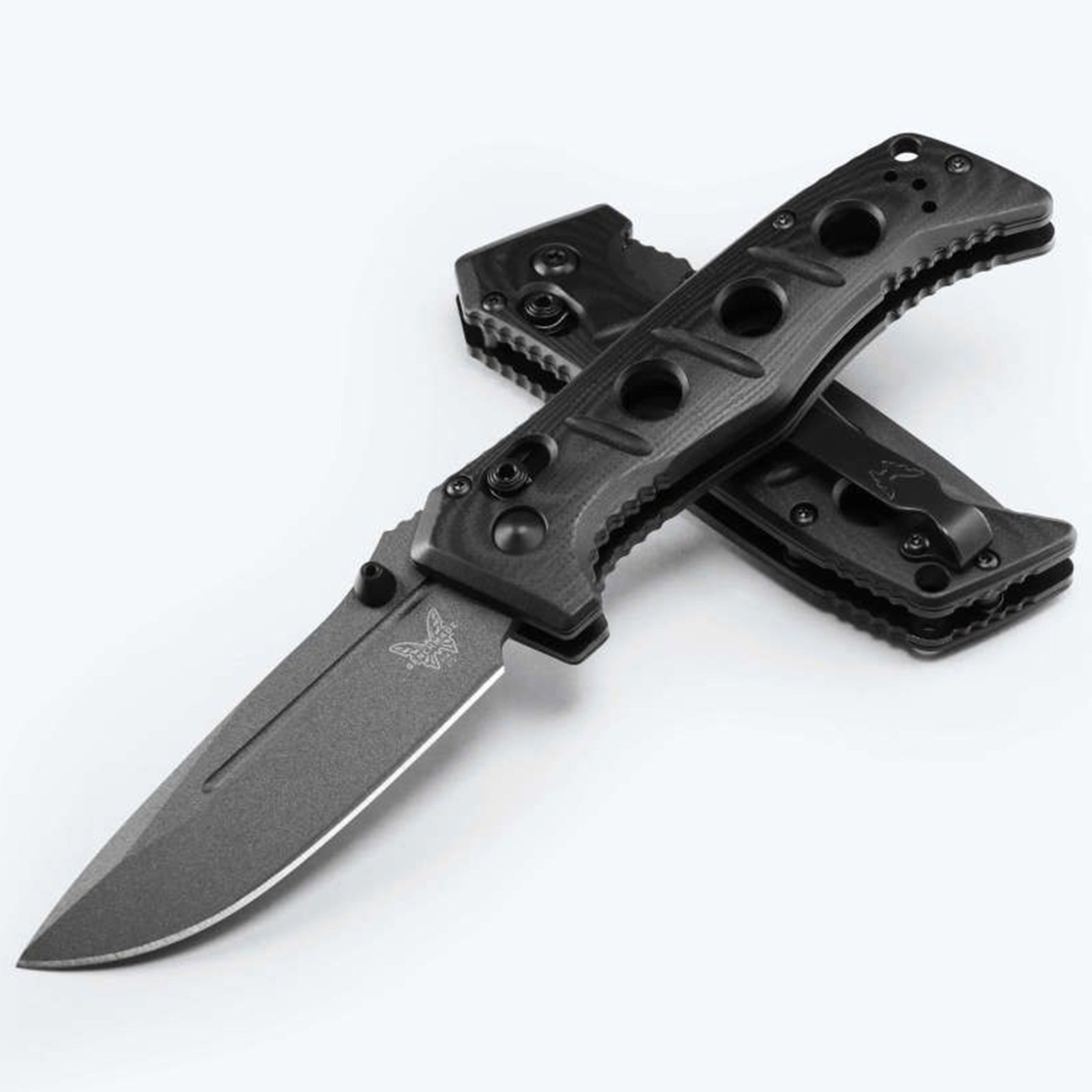 Benchmade Adamas GY/PL 3.25" Black Scales, Axis Lock
