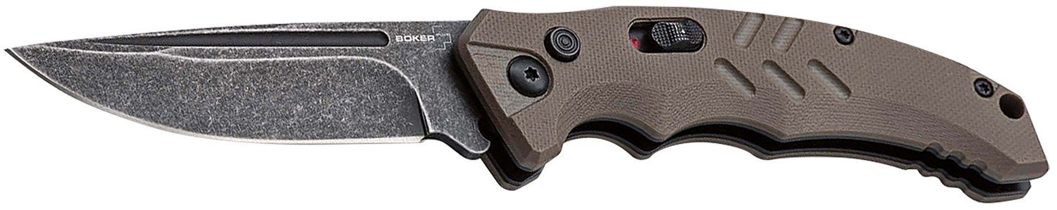 Boker 01BO483 Intention II Folding Drop Point Plain D2 Steel Blade Brow... - Boker - DROP POINT