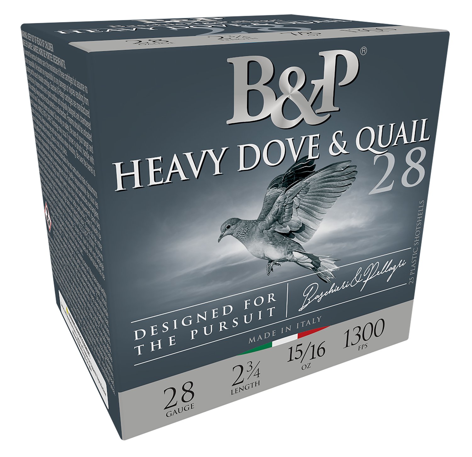 B&P 28BD6 Heavy Dove & Quail 28Ga 2.75" 15/16oz #6 Shot 25/Box - Baschieri & Pellagri - 28 Gauge