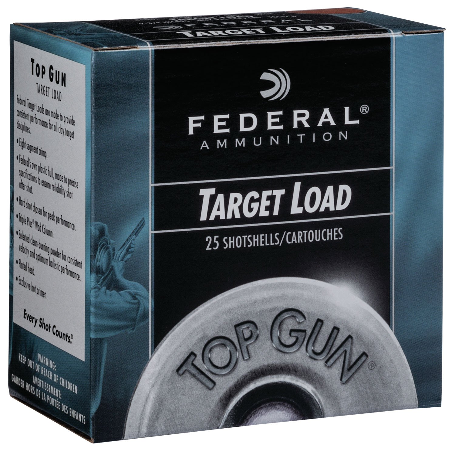 Federal Top Gun Sporting Shotshells 12 ga 2-3/4 1oz 1300 fps #8 25/ct