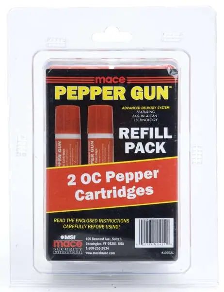 Mace Pepper Gun 2-Pack OC Refill Cartridges 28g - 80421 - MSI