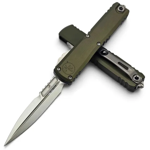 Microtech Ultratech G3 ZBP 3.55 In Bayonet Stonewash OD Green ALU Handle