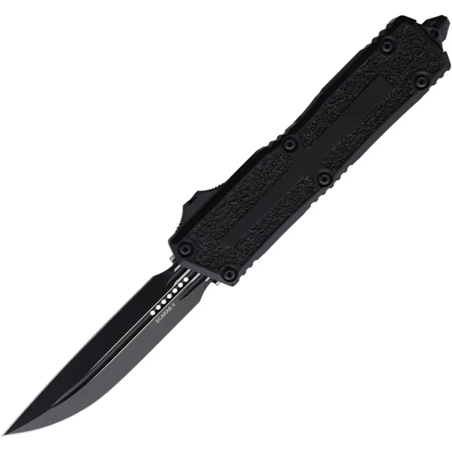 Microtech Scarab II G3 1180-1T 3.97 In D/E-S Black Aluminum Handle
