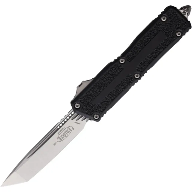 Microtech Scarab II G3 3.97 In TNT Stonewash Black ALU Handle