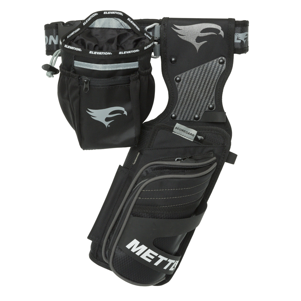 Elevation Mettle 1601105 Field Quiver Black LH, 3-Stage Arrow Bay